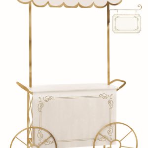 Verkaufswagen mit Dach, weiß/gold, H:213cm