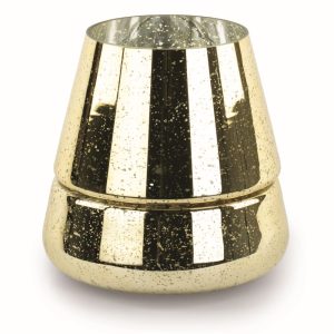 Vase/Kerzenhalter DUO, gold, H:26xØ26/17cm
