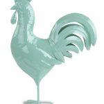 Metall-Hahn Set 2-tlg., H:52+46cm, mint