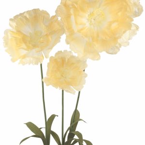 Papier Blume 3-tlg., H:140cm, gelb