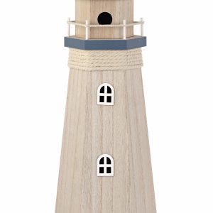 Leuchtturm, H:81x28x28cm, blau/beige