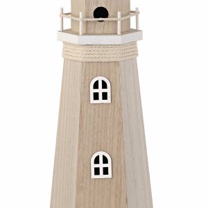Leuchtturm, H:65x23x23cm, weiß/beige