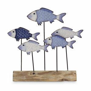 Display Fische, H:26xB:30cm, blau/weiß