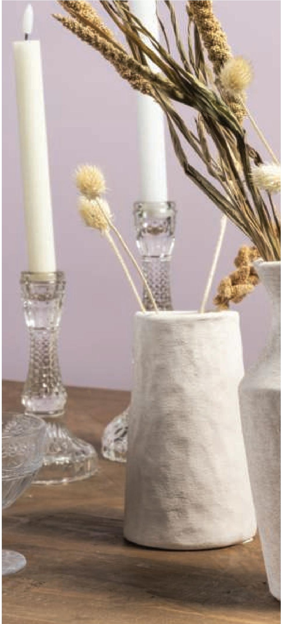 Tischvase, Ø11cm H:21,5cm, weiß-sand, Ton-Optik – Bild 2