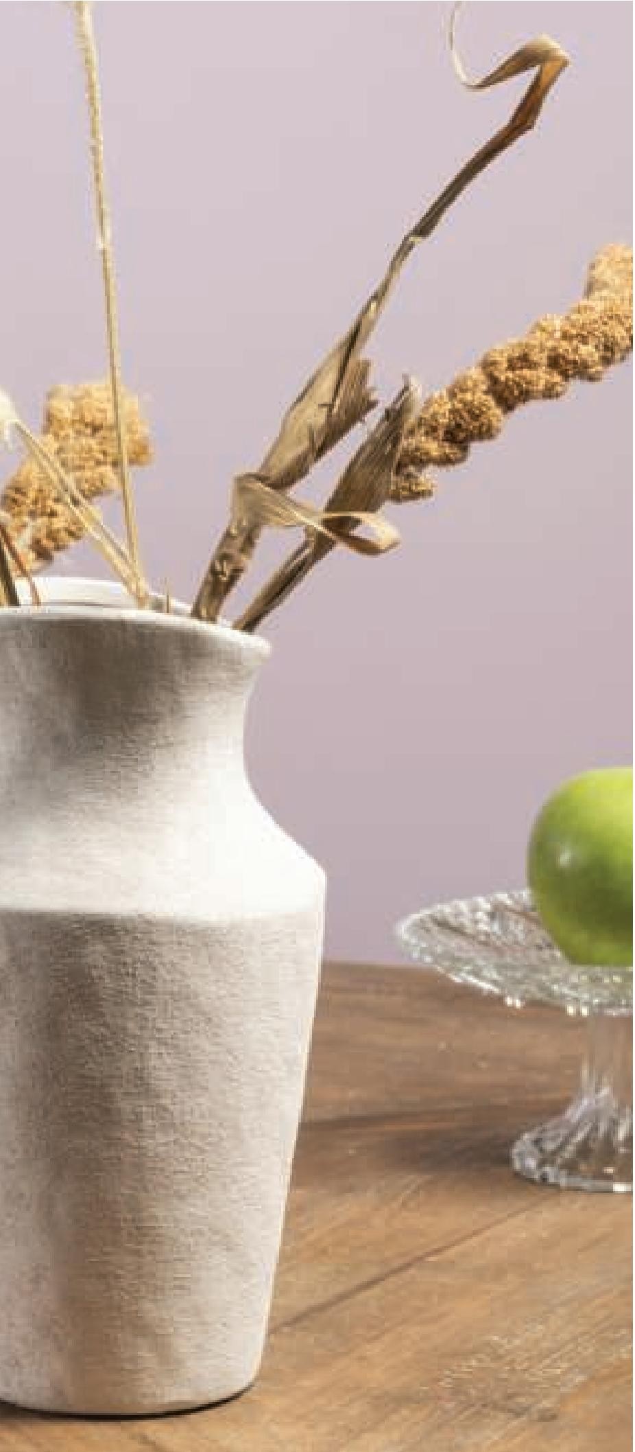 Tischvase, Ø11cm H:21,5cm, weiß-sand, Ton-Optik – Bild 3