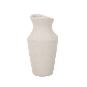 Tischvase, Ø11cm H:21,5cm, weiß-sand, Ton-Optik