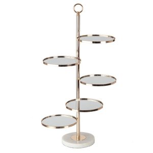 Servieretagere, 5-stufig, Ø19cm, 42xH:73cm, gold