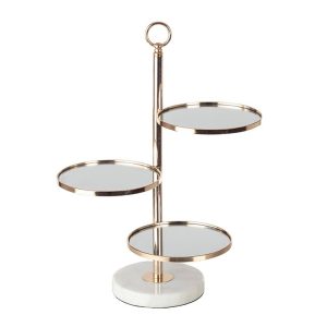 Servieretagere, 3-stufig, Ø19cm, 42xH:51cm, gold