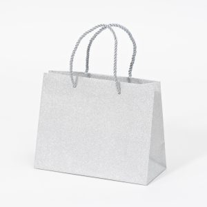 Tragetasche "Glitter"23x10x18cm, silber