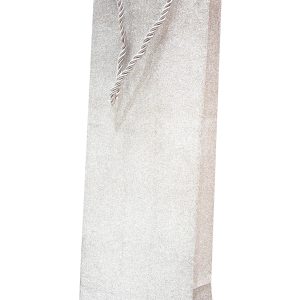 Flaschentasche "Glitter"12x9x36cm, silber