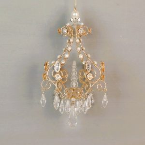 Kristall-Kronleuchter H:20cm, champagner