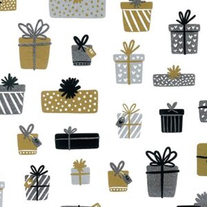 Secare Rolle "Little Presents" schwarz/gold/silber, 70cm x L:200m
