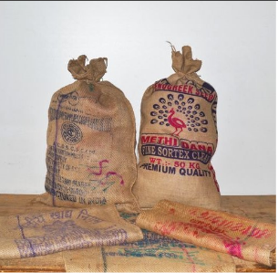 Alte Jute-Säcke, H:90x60cm