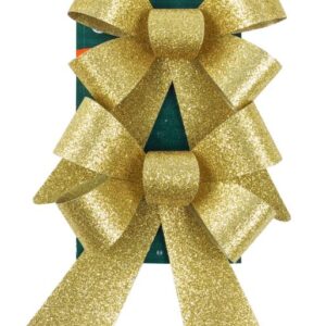 Glitter-Schleife 13x18cm, gold, 2 Stk./Pkg.