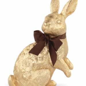 Hase mit Schleife H:26,5cm, gold