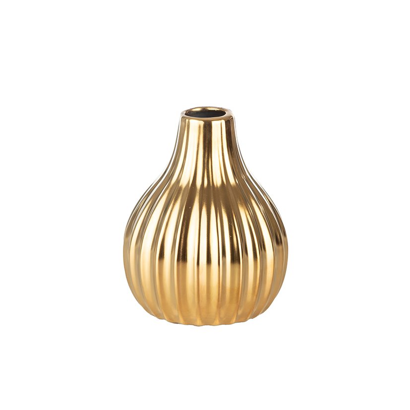 Tischvase, Ø2,5/ 9cm H:11cm, gold