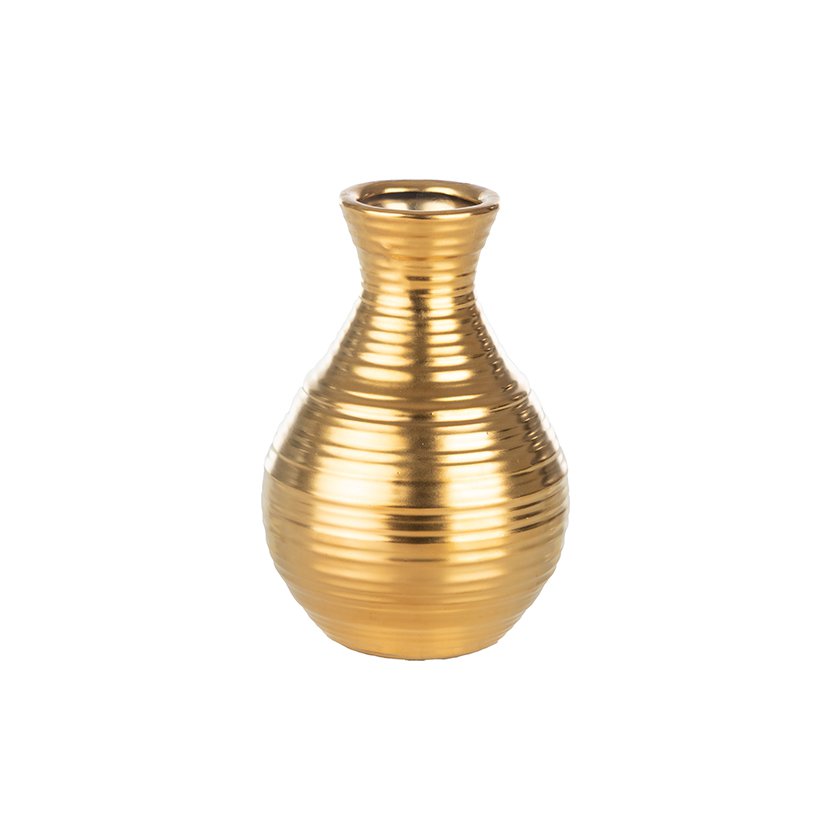 Tischvase, Ø2,5/ 9,5cm H:14cm, gold