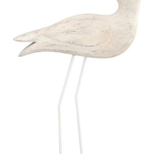 Holz-Möve auf Sockel H:33cm, weiß gewaschen