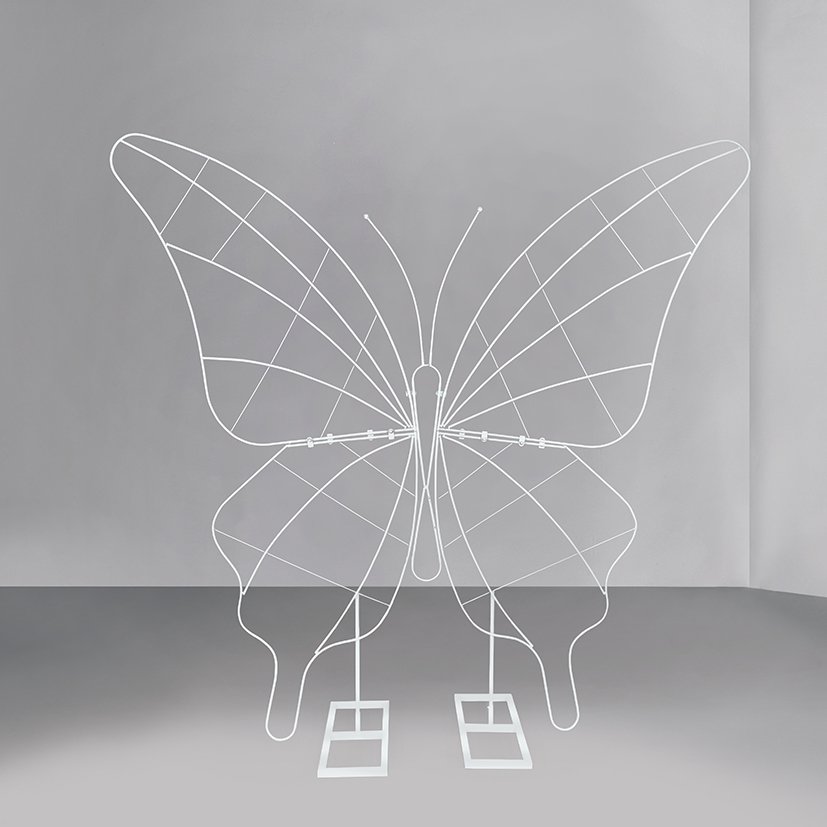 Schmetterling, 250xH:250cm, weiß