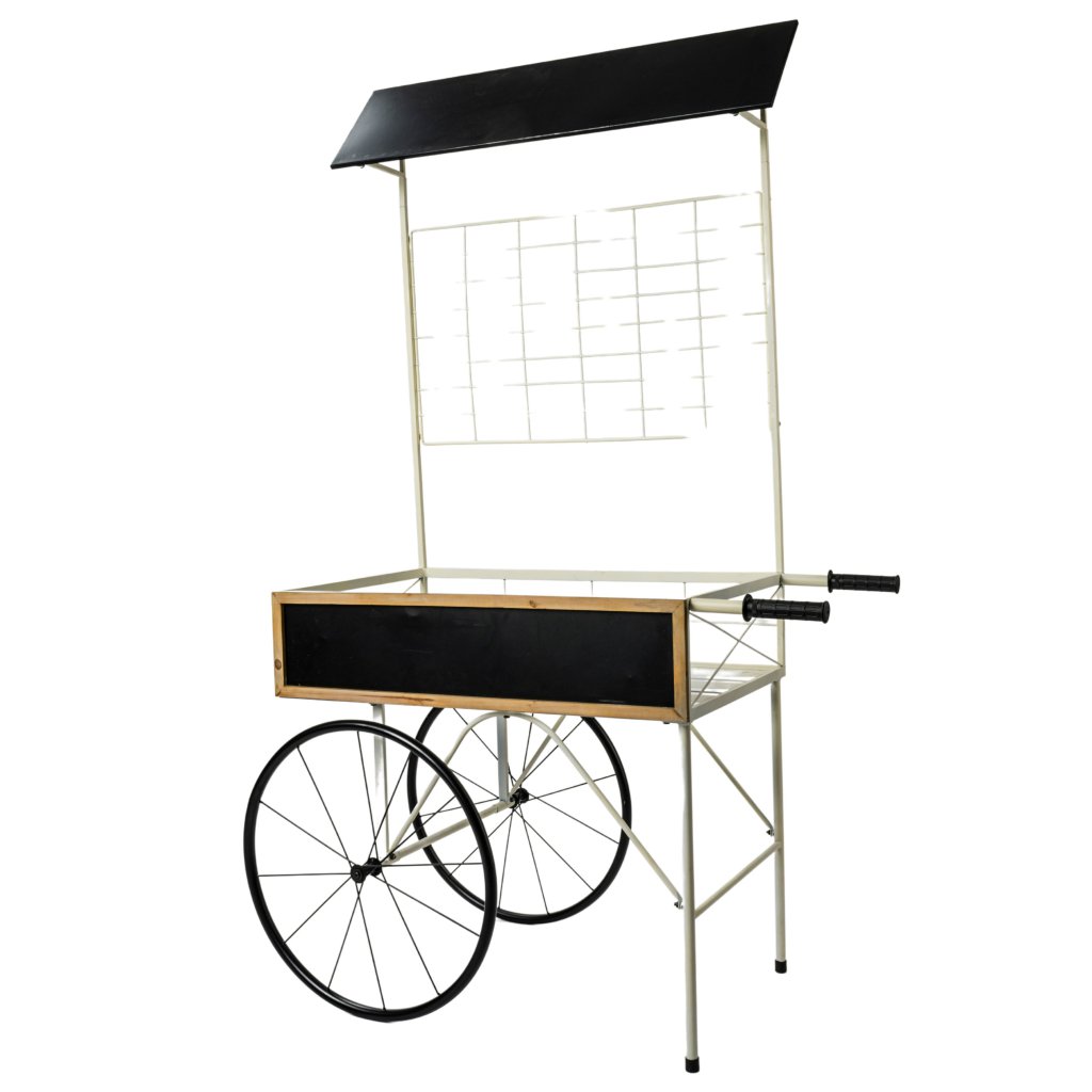 Wagen-Verkaufsdisplay, 100x57cm H:175cm, weiß/schwarz