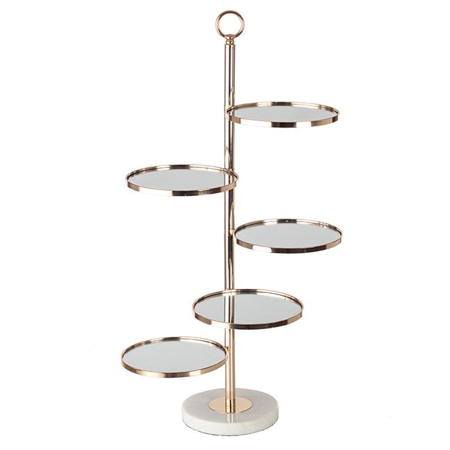 Servieretagere, 5-stufig, Ø19cm, 42xH:73cm, gold