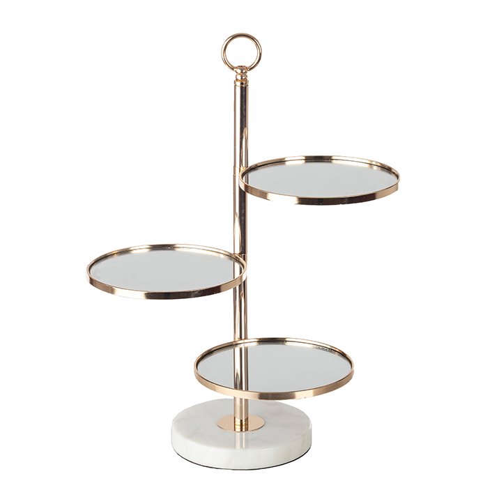 Servieretagere, 3-stufig, Ø19cm, 42xH:51cm, gold