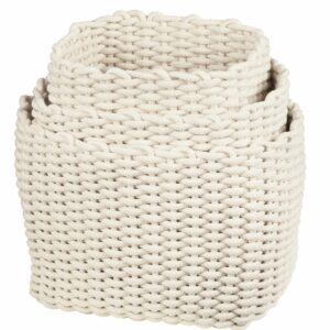 Korb rechteckig geflochten 3-tlg., 35x24x28cm bis 44x31x34cm