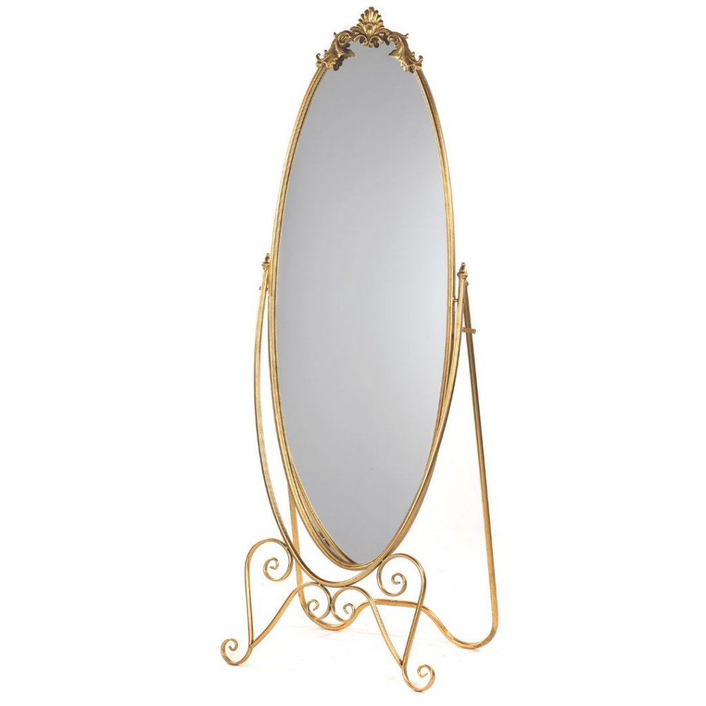 Standspiegel, 58x24cm H:164cm, gold