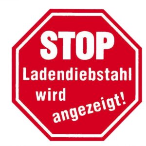 Ankleber "STOP Ladendiebstahl... ", Ø185mm