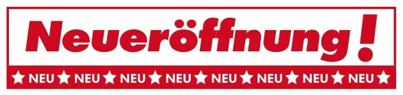 Ankleber "Neueröffnung" 99x23cm