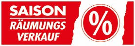 Ankleber Saison Räumungsverkauf