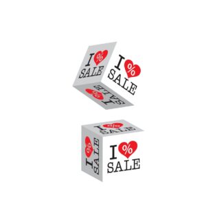Würfel I Love Sale, 22cm