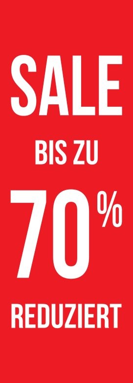 Plakat SALE bis zu 70 %, 48x138cm