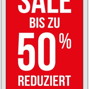 Rahmenplakat SALE bis zu 50 %, DIN A1