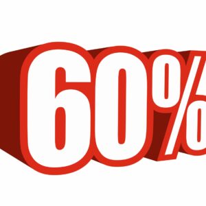 Ankleber 3D - 60%, 46x27cm, rot/weiss
