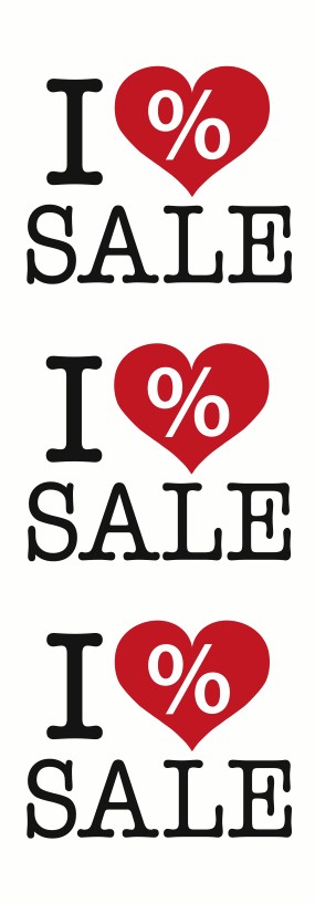 Plakat "I Love Sale" 48x138cm