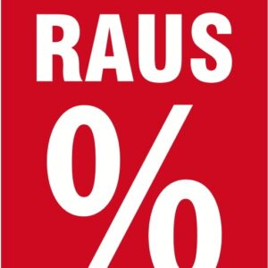 Rahmenplakat "Alles muss raus %" DIN A1