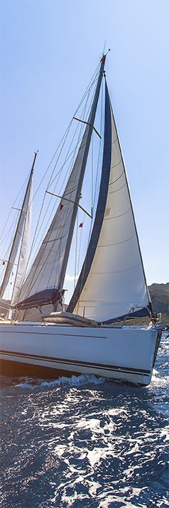Langbahn Segelboot 42x119cm
