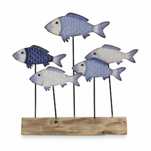 Display Fische, H:26xB:30cm, blau/weiß