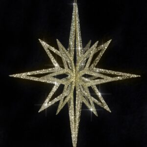 Stern 3D H:60xØ56cm, gold beglittert