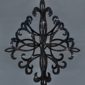 3D-Diamant - Deko, H:46xØ38cm, schwarz beglittert