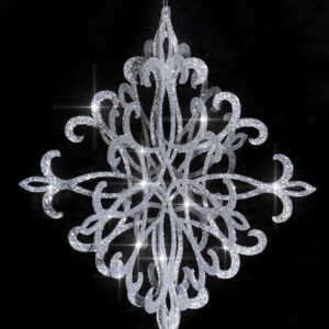 3D-Diamant - Deko, H:46xØ38cm, silber beglittert