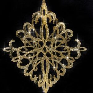 3D-Diamant - Deko, H:46xØ38cm, gold beglittert