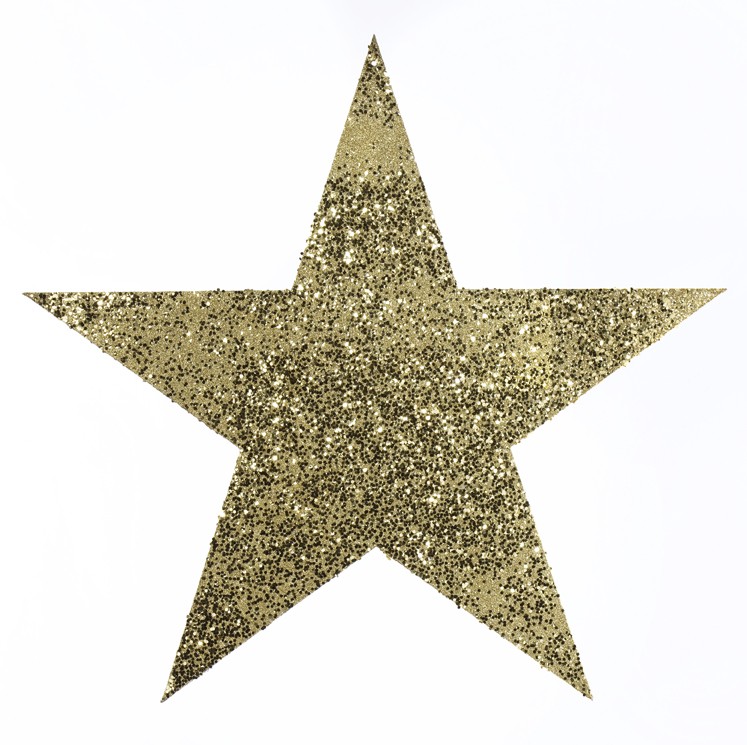 Glitterstern-Hänger, flach Ø55cm, gold