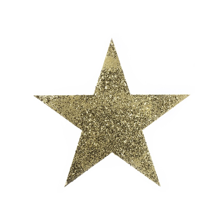 Glitterstern-Hänger, flach Ø35cm, gold