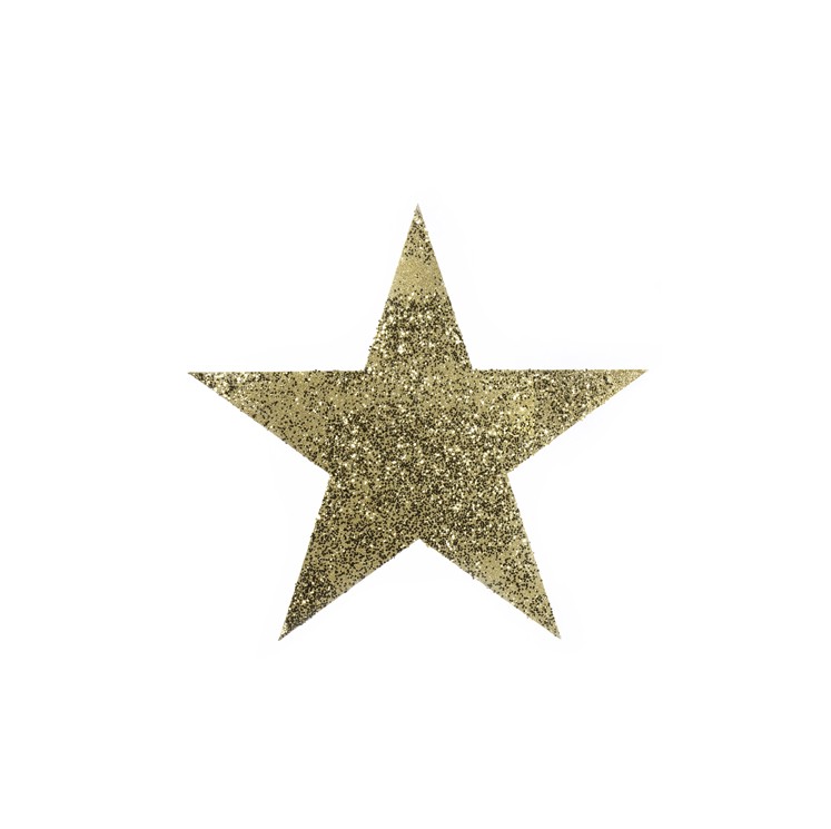 Glitterstern-Hänger, flach Ø23cm, gold