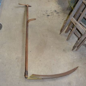 Original alte Holz-Sense, L:ca.155 x B:70cm