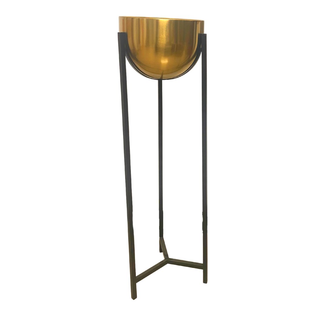 Pflanzenständer mit Schale, Ø30cm H:121cm, schwarz/gold