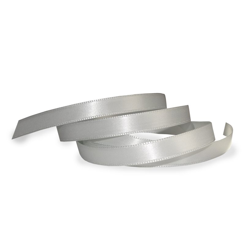 Doppelsatin-Band B:15mm, hellgrau, 50m/Rolle