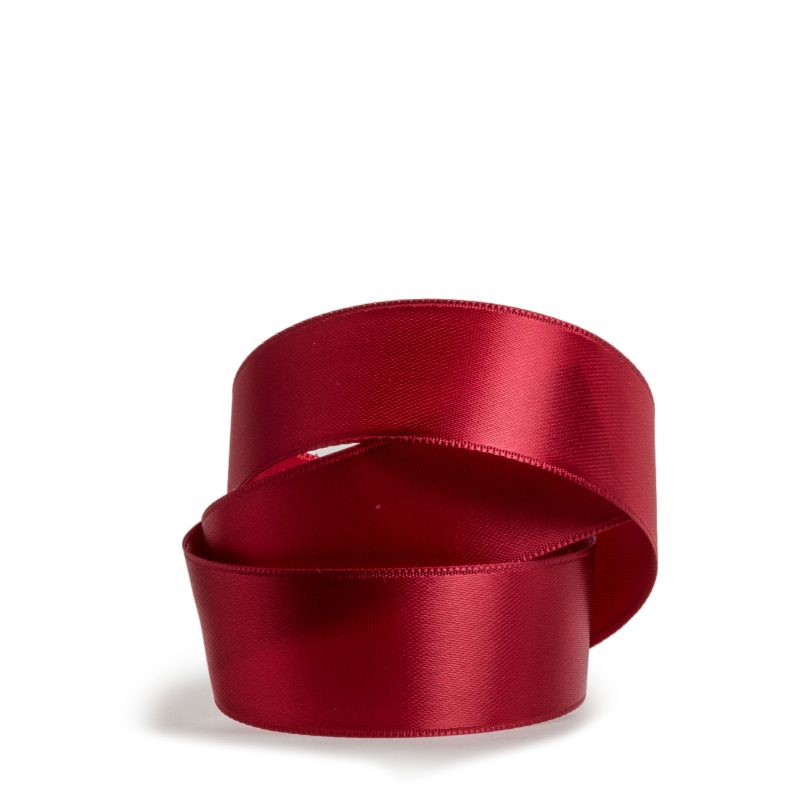 Doppelsatin-Band B:6mm, rubinrot, 50m/Rolle